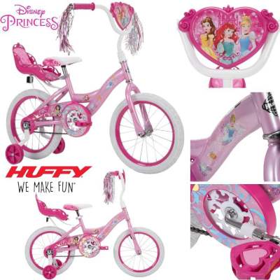 นำเข้า🇺🇸 จักรยานเด็กลายเจ้าหญิง ขนาดวงล้อ 16” สำหรับ5-8 ขวบ Disney Princess Girls 16" Sidewalk Bike with Training-Wheels by Huffy Pink ราคา 5,390 บาท