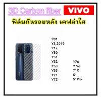 ฟิล์มหลัง Kevlar เคฟล่า For Vivo Y01 Y3 2019 Y1s Y50 Y51 Y52 Y53 Y55 Y71 Y72 Y76 Y76s T1X S1 S1Pro เคปล่าใส คาร์บอน Carbon Fiber