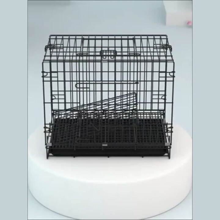Dog Cage with Poop Tray Heavy Duty Pet Collapsible Cage Foldable Pet
