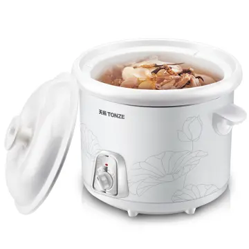 TIANJI Electric Claypot Crock Pot Stew Pot Rice Cooker Ceramic Soup  Porridge Maker 3L,24h Pre-set 