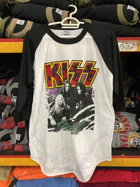 เสื้อวง-แขนสามส่วน-kiss-สไตล์วินเทจ