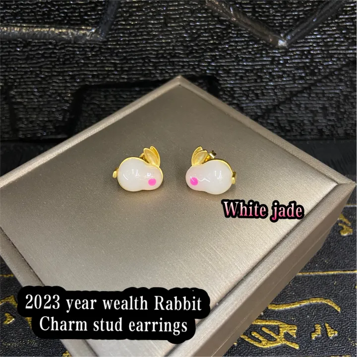 2023 year wealth Rabbit charm earrings | Lazada PH