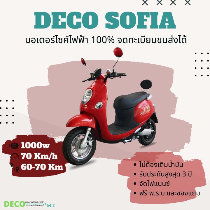 มอเตอร์ไซค์ไฟฟ้า-deco-จดทะเบียนได้-วิ่งบนถนนถูกกฎหมาย-ประกัน-3ปี