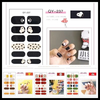 QY Nails stickers 💅🏻ลายการ์ตูนน่ารัก แถมฟรี ตะไบ จัดส่งเร็ว