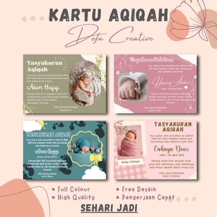 STICKER AQIQAH - KARTU TASYAKURAN KELAHIRAN - TASYAKURAN AQIQAH - BABY