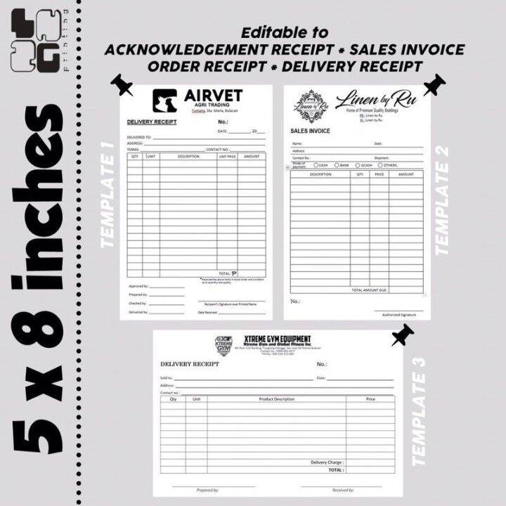 4pads CUSTOMIZED SALES INVOICE, DELIVERY RECEIPT, ACKNOWLEDGEMENT