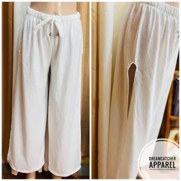 Wrap Around Tie Square Pants Culottes Overlap Slit Long Pants For Women |  Shopee Philippines