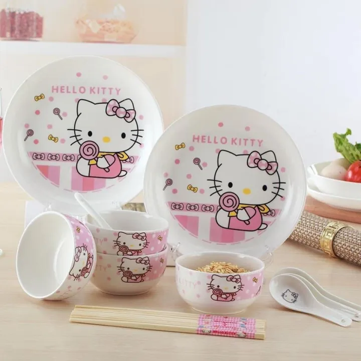 Hello! Kitty 14pcs ceramic plate gift set Lazada PH