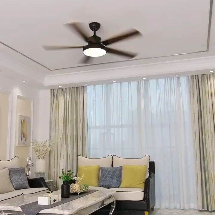 Ceiling fan with light remote mute 3 colors Lights 6 speeds wind fan
