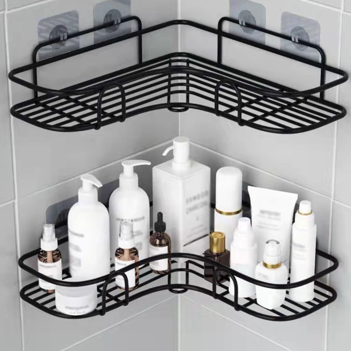 1pc Bathroom Shelf, Self-adhesive Wall Mounted Storage Rack