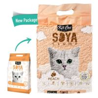 Kit Cat Soya Clump ทรายแมว เต้าหู้ สูตร Peach ขนาด 7L