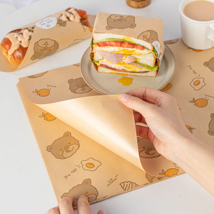 Sandwich Paper Food Grade Hamburger Oil-Proof Wrapping Paper Bag
