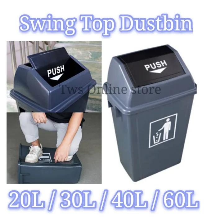 Swing Top Dustbin / Recycle Dustbin / Flip Top Bin / Tong Sampah / Bin