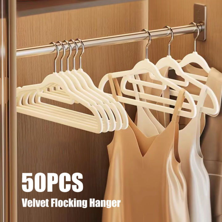 Premium Space Saving Velvet Hangers Holds Up To 10 Lbs - Black 50