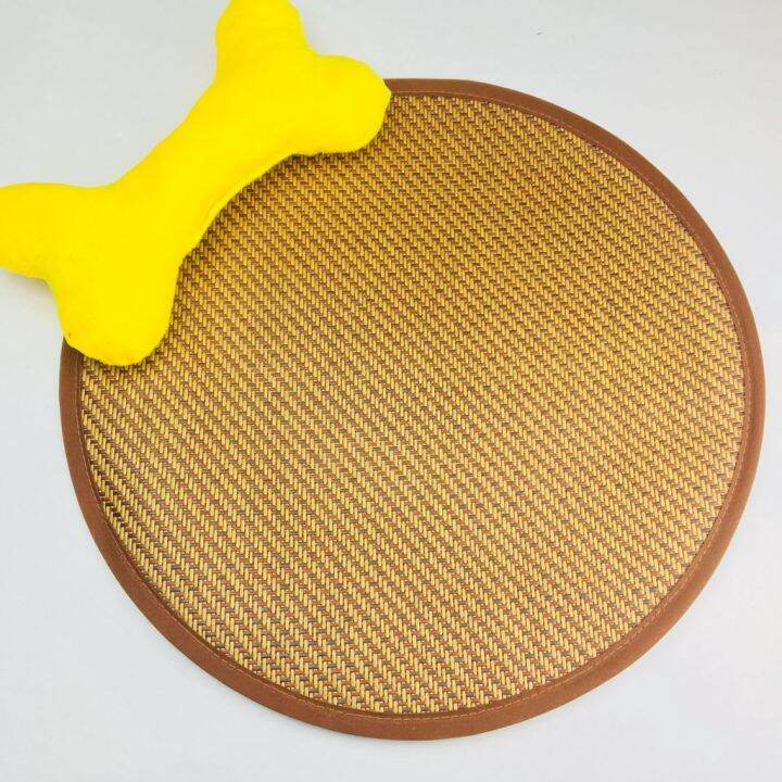 Pet Cat Dog Summer Bed Mat Straw Bamboo Cushion Cooling Sleeping Pad