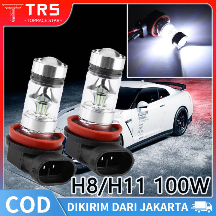 (Dikirim Dari Jakarta) 2 Buah Set Lampu LED Mobil H11 H8 100W 20SMD