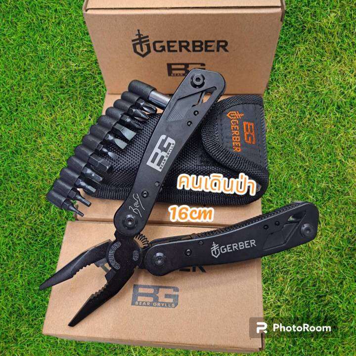 อุปกรณ์เดินป่า-คีม-gerber-bgดำ-พกพาแบบง่ายๆพร้อมส่ง-16cm