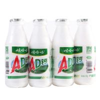 นมแคลเซียมAD  1แพ็ค มี4ขวด พร้อมดื่ม（娃哈哈AD钙奶4瓶）ขวดละ220ml รสชาติหวานอมเปรี้ยว หอมอร่อยกลมกล่อม นม นมเปรี้ยวจีน แคลเซียม มีวิตามิน