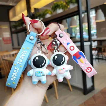 Cute Cartoon Spaceman Light Glowing Keychain Sunset Light Luminous Key  Chain Female Space Astronaut Couple Bag Charm Pendant