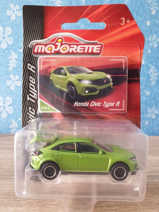 โมเดลรถเหล็ก-majorette-honda-civic-type-r-series-honda-civic-type-r-220c-9-green-สีเขียว-สีเขียวอ่อน-เปิดท้ายรถได้-โมเดลรถสะสม