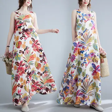 A-line Loose Summer Linen Dress Soft Cotton Linen Maxi Dress