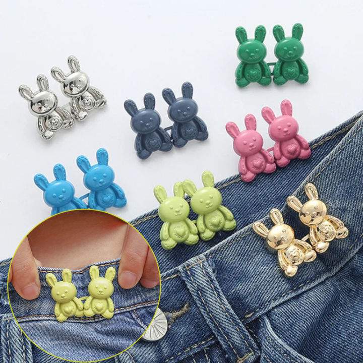 8 Pairs Waist Artifact Push Button Pins Tightener Jean Pants