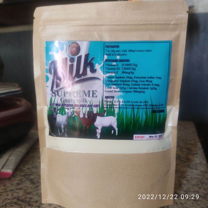 MILK SUPREME dog/cat goats milk (200g.)best milk replacer for dogs and