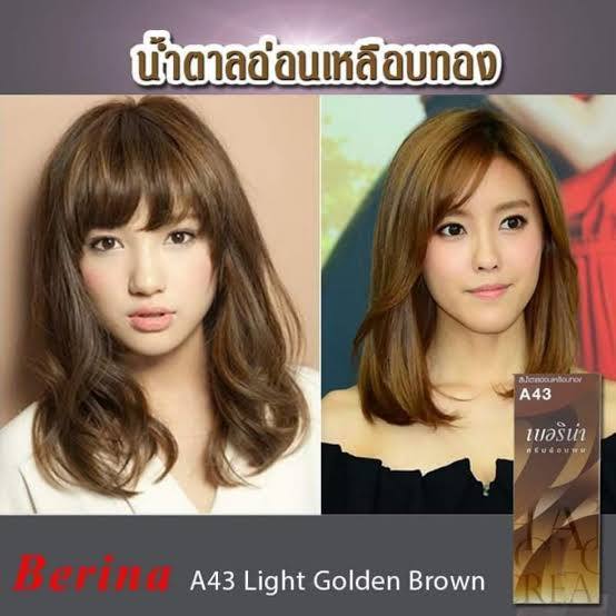 ครีมย้อมผม-เบอริน่า-a43-สีน้ำตาลอ่อนเหลือบทอง