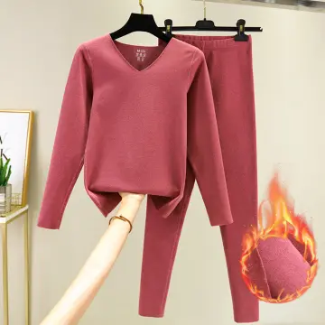 Shop Fashion Warm Clothing Women Seamless Elastic Thermal Inner Wear Set  Online