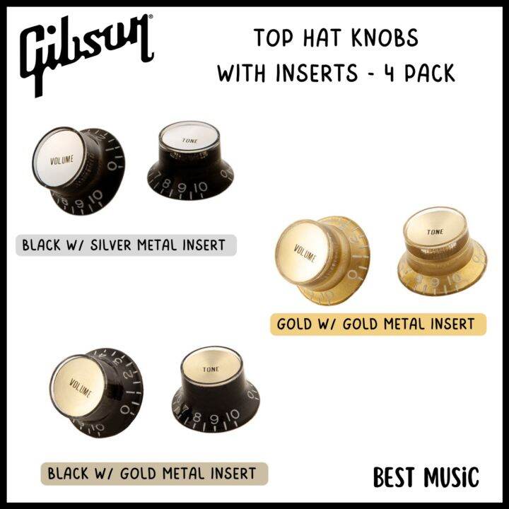 GIBSON TOP HAT KNOB WITH INSERTS 4 PACK Lazada.co.th