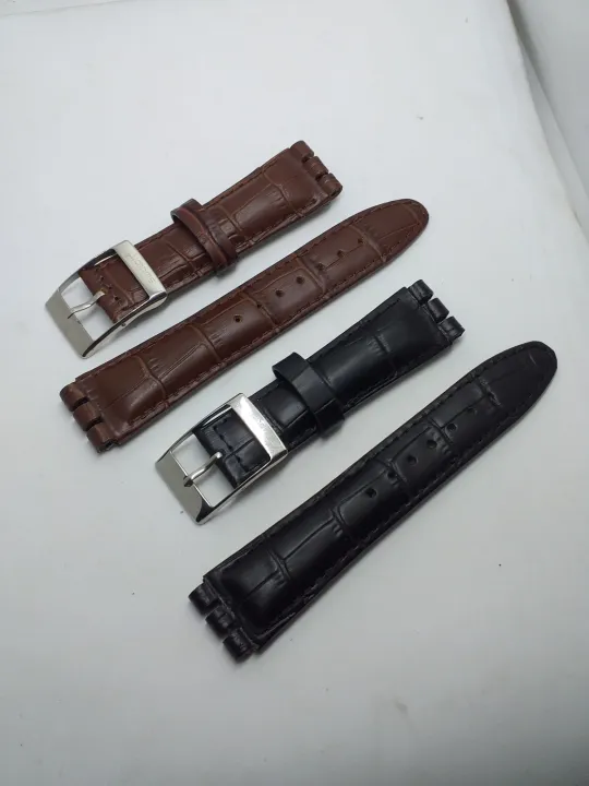 Strap Tali Jam Swatch Irony Croco Ukuran 19mm Tali Kulit Jam Swatch