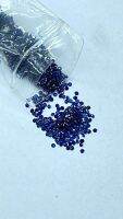 1.50mm พลอยอัด สีน้ำเงิน เนื้อแข็ง. 60เม็ด/เเพ็ค. Synthetic Blue Sapphire. Corundum. 60pieces/pack