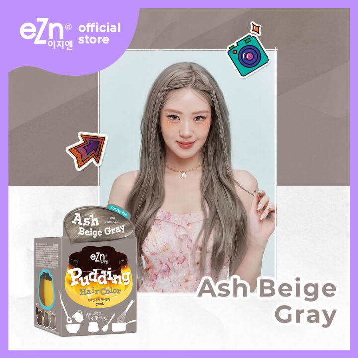 eZn Pudding Hair Color Ash Beige Gray (70 ml) Self Hair Dye DIY Kit Lazada PH