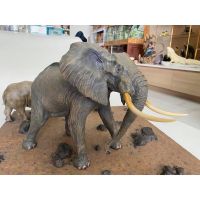 โมเดลเรซิ่น African Elephant ช้างป่าแอฟริกา ยาว 46ซม (งานเรซิน ไม่ใช่ของ Kaiyodo)