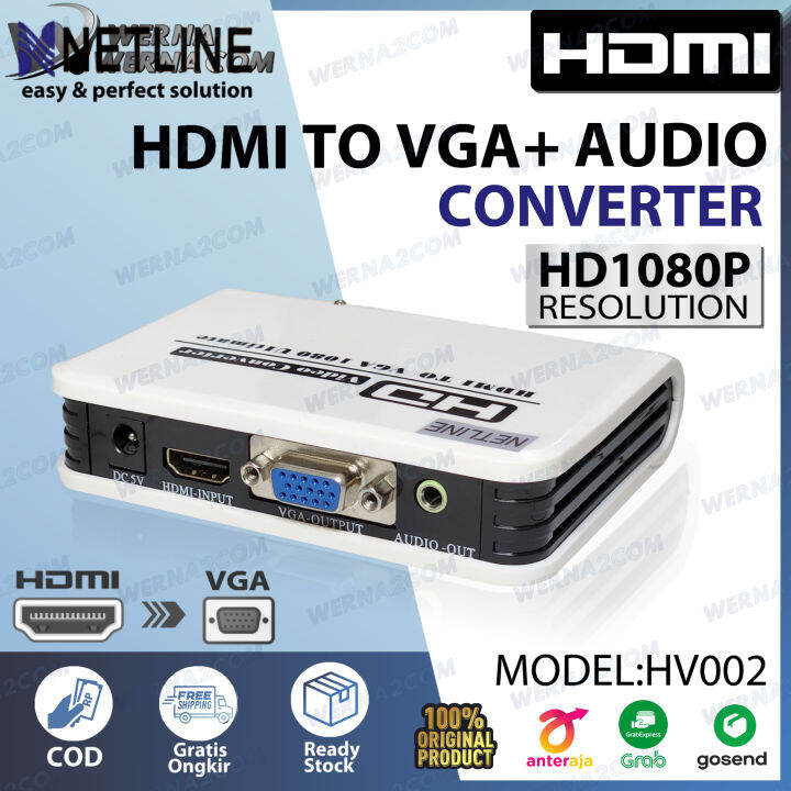 NETLINE Konverter HDMI to VGA + Audio HV-002 Converter | Lazada Indonesia