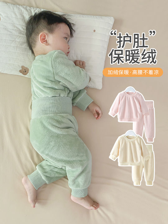 Baby Pajamas Autumn and Winter Baby Winter Coral Fleece Suit