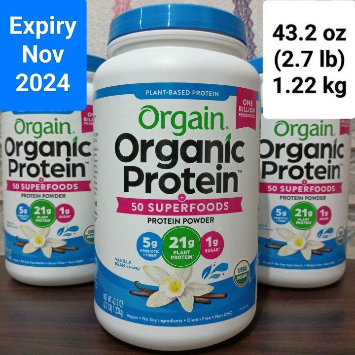 Orgain Organic Protein Vanilla Bean Flavored Powder 43.2 oz (2.7 lb) 1.