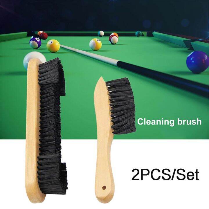 2Pcs/set Wooded Billiard Table Rail Brush Cleanning Tool Billiard Brush