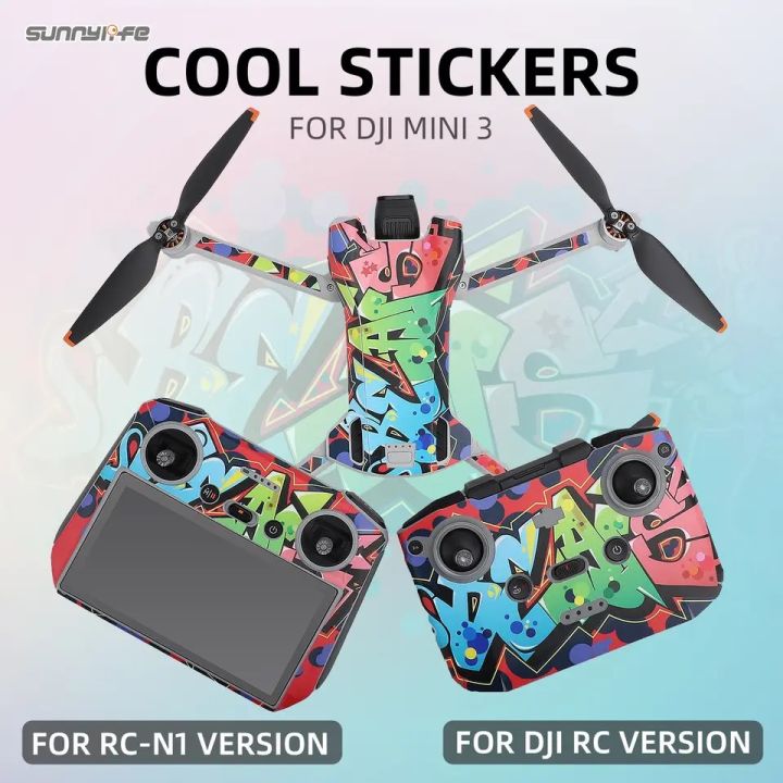 sunnylife-dji-mini-3-colored-stickers-protective-film-scratch-proof-decals-skin-accessories-for-mini-3