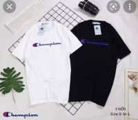 ‼️เสื้อยืดแขนสั้นปักแชมเปี้ยนสีสวยงานปักดีมีขนาดs,m,l,xl ผ้าคอตตอน