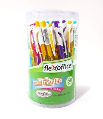 ปากกาเจลแบบกดFlexOffice รุ่นSuper Trendee 50ด้าม   FO-GLEBO9 สีน้ำเงิน