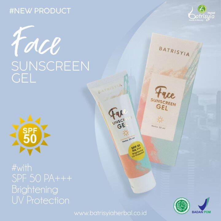 SUNSCREEN GEL SPF 50 PA +++ Batrisyia Herbal Indonesia | Lazada Indonesia