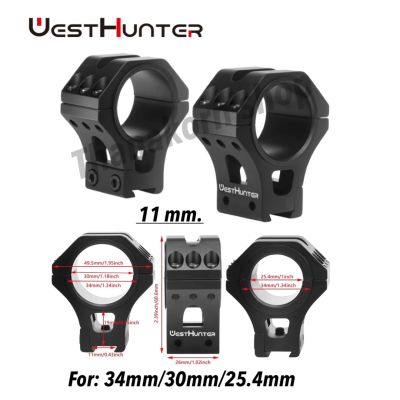 WESTHUNTER WH211 High Profile Dovetail Scope Mounts Rings 34mm 30mm 25.4mm Rings Scope Bracket 11mm Optic Sights Base