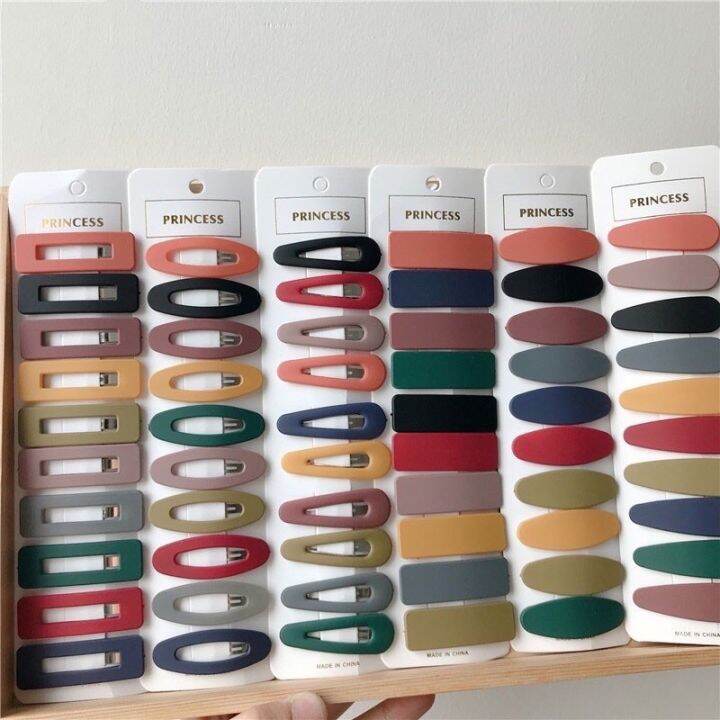 10pcs Morandi Hair Clip Set Colored Simple Girl Cute Fashion