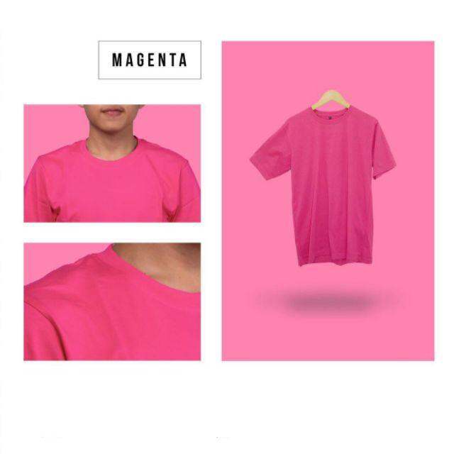 Kaos Polos Warna Cerah Pink Magenta Dan Merah Cabai Lazada Indonesia