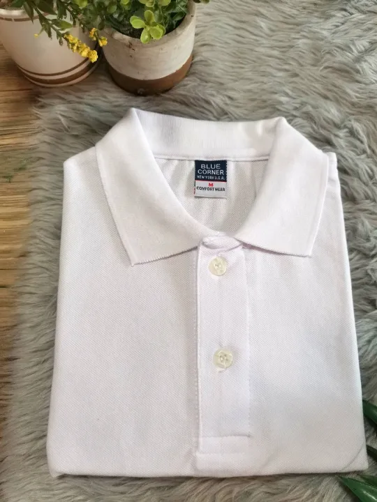 Bluecorner Poloshirt White for Adult | Plain White Poloshirt | Lazada PH