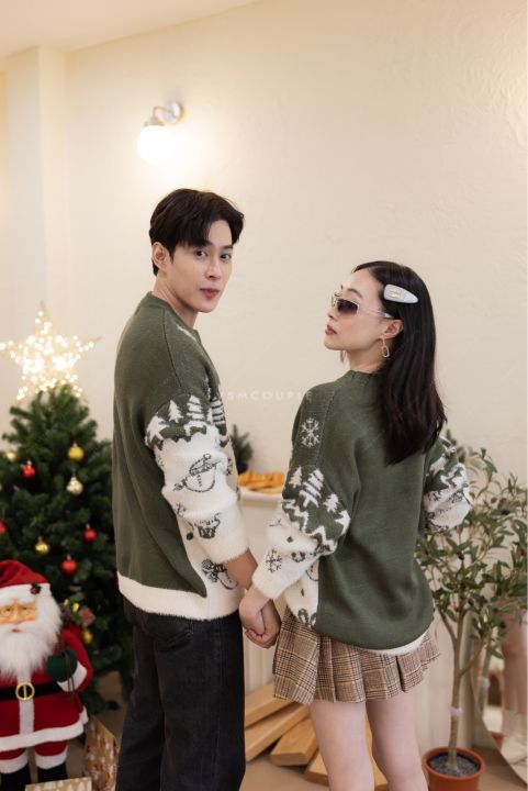 vsm-couple-3g109-เสื้อคู่รัก-ชุดคู่รัก-เสื้อกันหนาวคู่-เสื้อไหมพรมคู่-ชุดไปเที่ยว-ชุดถ่ายพรีเวดดิ้ง