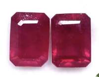 ทับทิมธรรมชาติ 2.99cts 7x5mm มรกตเจียระไนคู่ 2.99cts natural ruby 7x5mm emerald cut pair