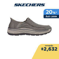 Skechers สเก็ตเชอร์ส รองเท้าผู้ชาย Men Slip-Ins Fenick Shoes - 204839-BRN Air-Cooled Memory Foam Goga Mat Arch, Heel Pillow, Relaxed Fit, Slip-Ins, Vegan