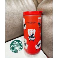 Starbucks กระบอกน้ำสแตนเลส Holiday Black Cat 12oz. ของแท้